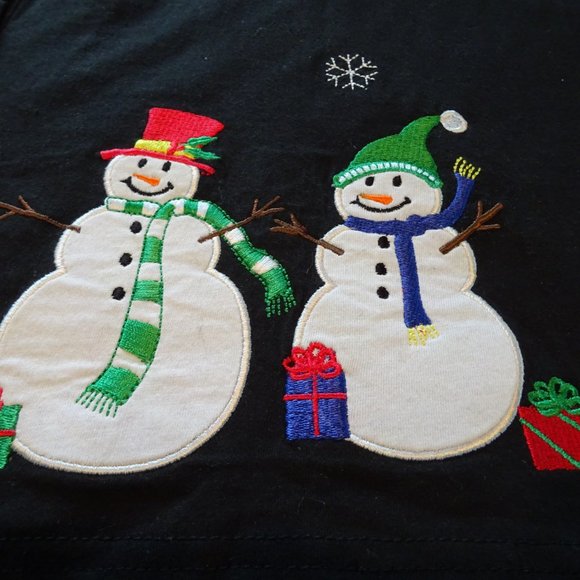 XXL black with snowmen Christmas cardigan - Picture 3 of 9